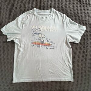 American Eagle Outfitters Snoopy Surfing Tee - Light Blue